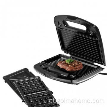 Placas destacáveis ​​Sandwich Maker 3 em 1 sanduíche torradeira Waffle Maker Electric